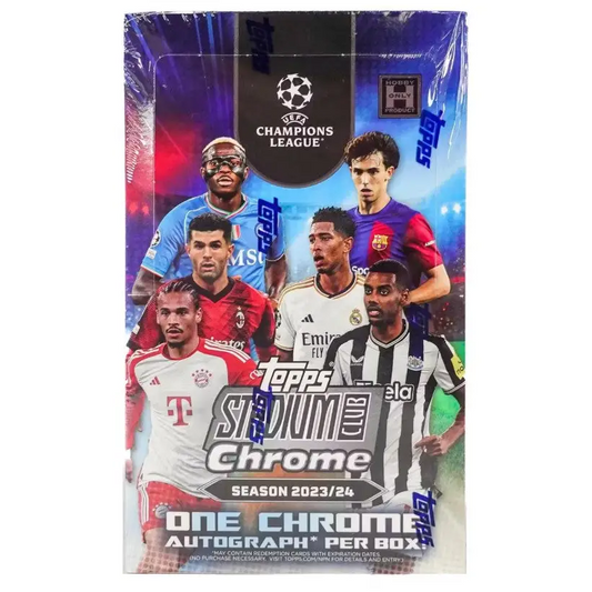 2023/24 Topps Stadium Club Chrome UEFA Club Competitions Soccer Hobby Box