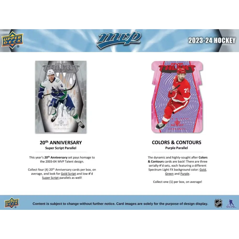 2023/24 Upper Deck MVP Hockey Hobby Box