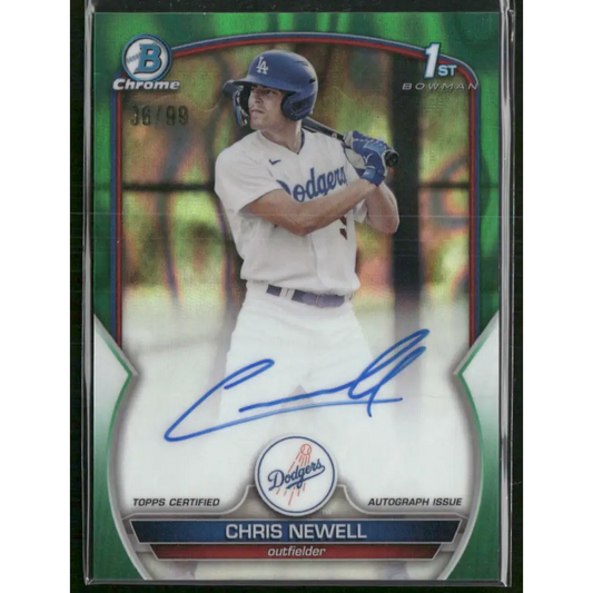 2023 Bowman Chrome Chris Newell Chrome Prospect Autographs Green Refractor #/99