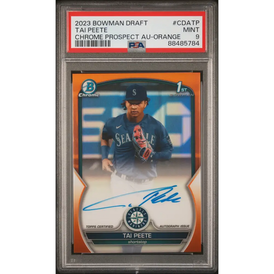 2023 Bowman Draft Auto Tai Peete Chrome Prospect PSA 9 /25