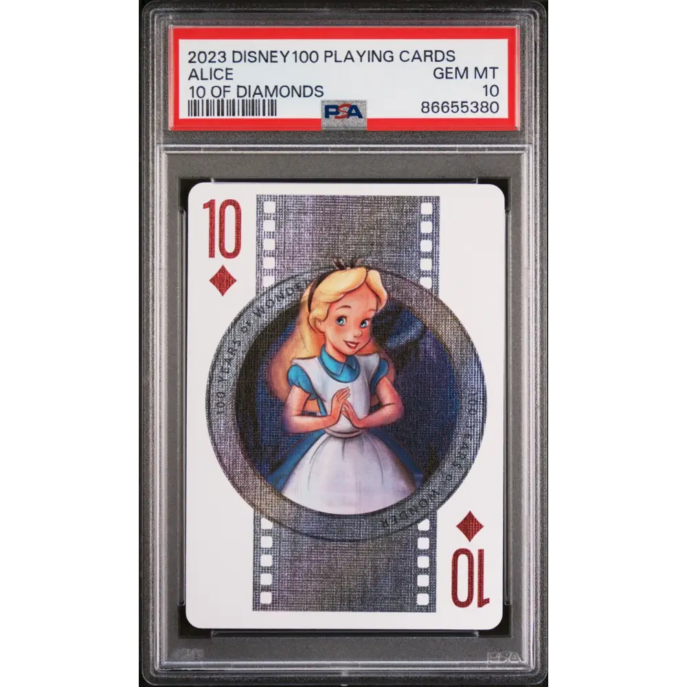 2023 DISNEY 100 PLAYING CARDS ALICE 10 OF DIAMONDS PSA 10 - Graded Disney PSA 10