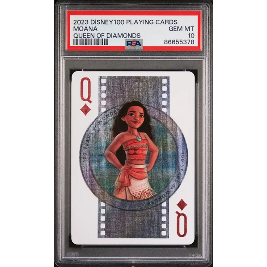 2023 DISNEY 100 PLAYING CARDS MOANA QUEEN OF DIAMONDS PSA 10 - Graded Disney PSA 10