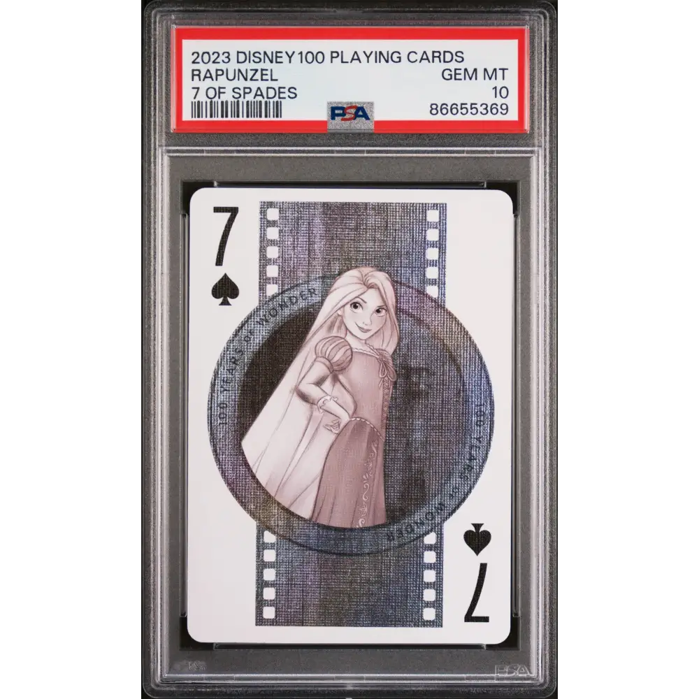 2023 DISNEY 100 PLAYING CARDS RAPUNZEL 7 OF SPADES PSA 10 - Graded Disney PSA 10