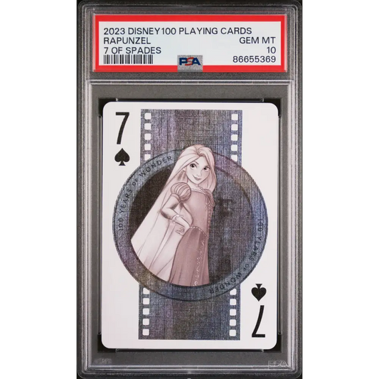 2023 DISNEY 100 PLAYING CARDS RAPUNZEL 7 OF SPADES PSA 10 - Graded Disney PSA 10