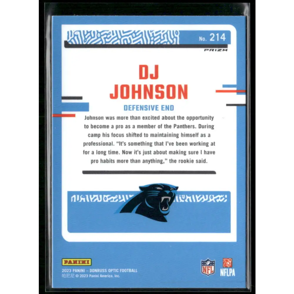2023 Donruss Optic #214 DJ Johnson Red Mojo