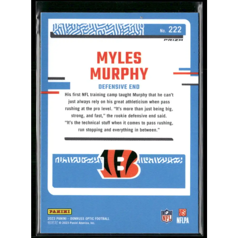 2023 Donruss Optic #222 Myles Murphy Red Mojo