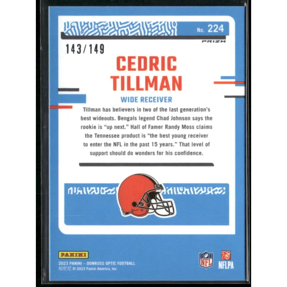 2023 Donruss Optic #224 Cedric Tillman Flex #/149