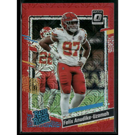 2023 Donruss Optic #256 Felix Anudike-Uzomah Red Mojo
