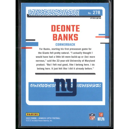 2023 Donruss Optic #278 Deonte Banks Red Mojo