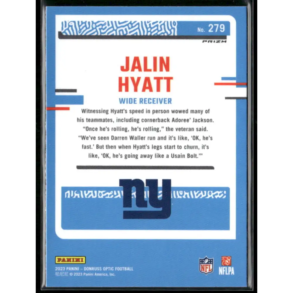 2023 Donruss Optic #279 Jalin Hyatt Red Mojo