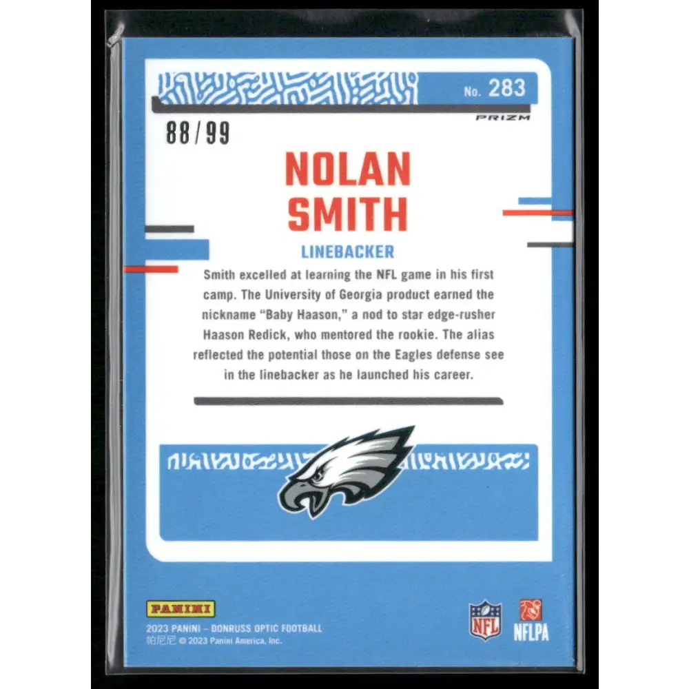 2023 Donruss Optic #283 Nolan Smith Red #/99