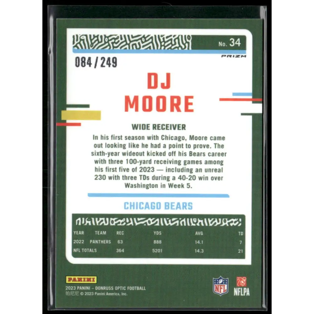 2023 Donruss Optic #34 DJ Moore Orange #/249