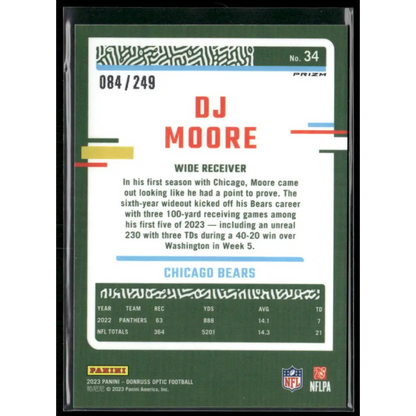 2023 Donruss Optic #34 DJ Moore Orange #/249