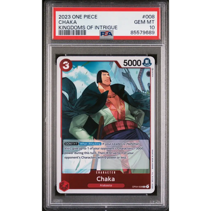 2023 ONE PIECE KINGDOMS OF INTRIGUE CHAKA #8 - PSA GEM MT 10 - Graded One Piece PSA 10