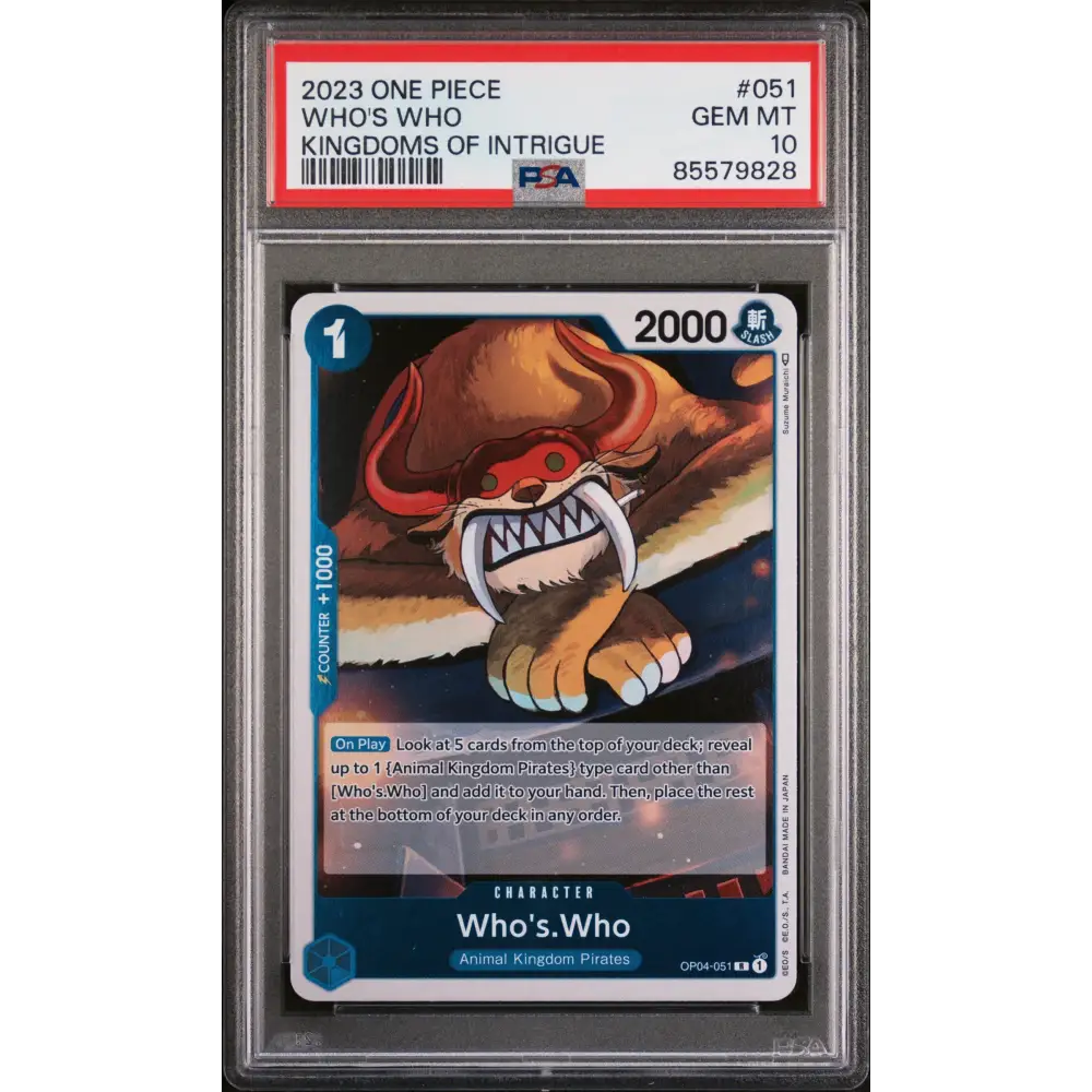 2023 ONE PIECE KINGDOMS OF INTRIGUE WHO’S WHO #51 - PSA GEM MT 10 - Graded One Piece PSA 10