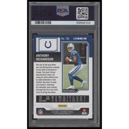 2023 Panini Contenders #102 Anthony Richardson Auto-Week 18 Ticket /18