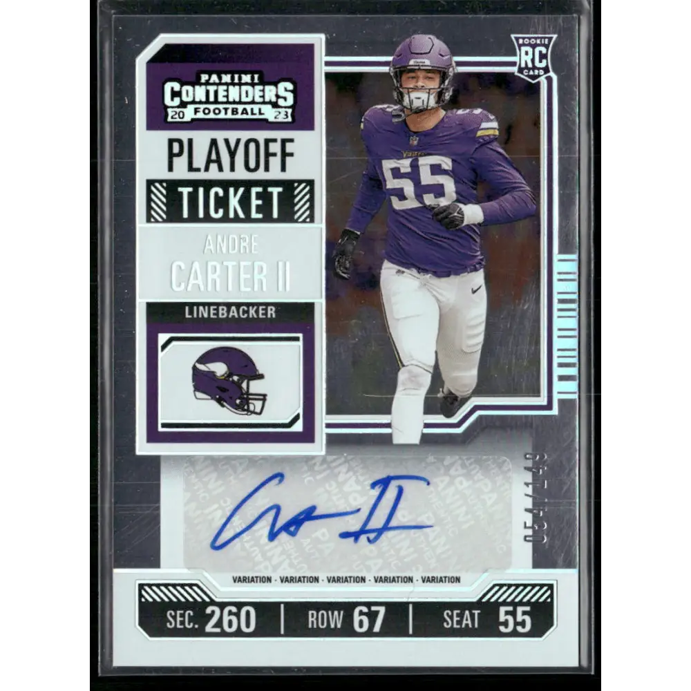 2023 Panini Contenders #170 Andre Carter II Playoff Ticket #/149