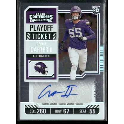 2023 Panini Contenders #170 Andre Carter II Playoff Ticket #/149