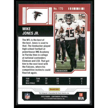 2023 Panini Contenders #175 Mike Jones Jr. Divisional Ticket #/99