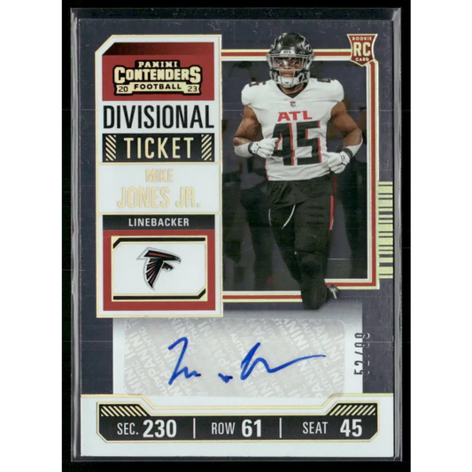 2023 Panini Contenders #175 Mike Jones Jr. Divisional Ticket #/99