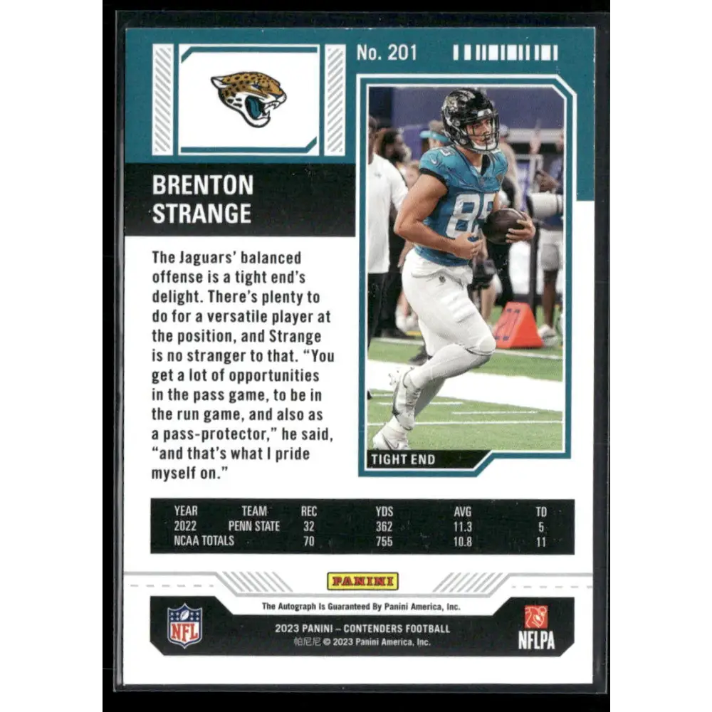 2023 Panini Contenders #201 Brenton Strange Playoff Ticket #/149