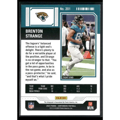 2023 Panini Contenders #201 Brenton Strange Playoff Ticket #/149