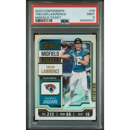2023 Panini Contenders #48 Trevor Lawrence Midfield Ticket PSA 9