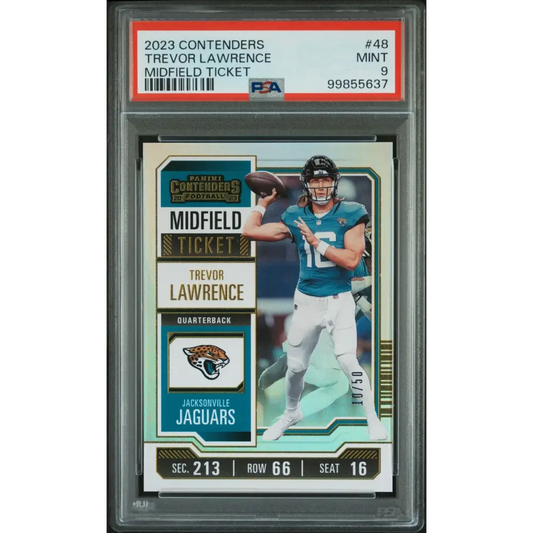 2023 Panini Contenders #48 Trevor Lawrence Midfield Ticket PSA 9