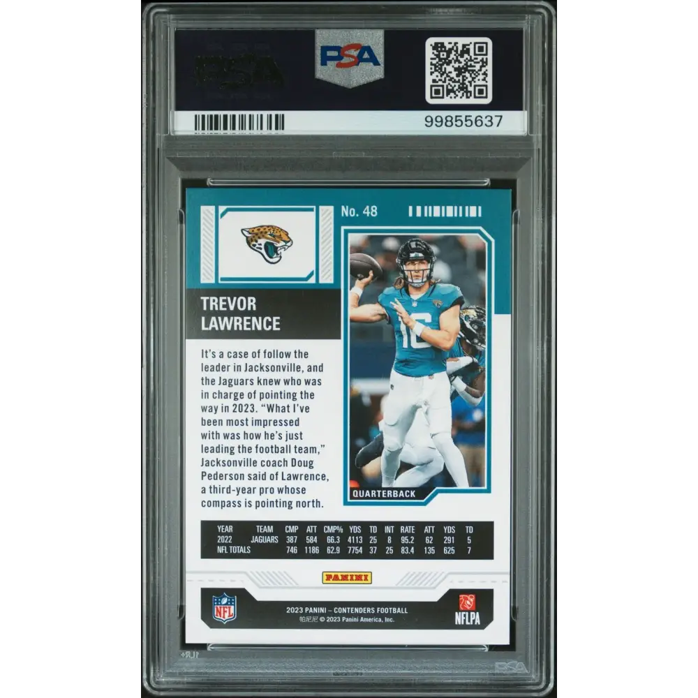 2023 Panini Contenders #48 Trevor Lawrence Midfield Ticket PSA 9
