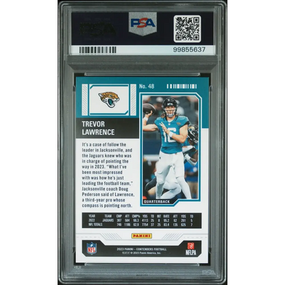 2023 Panini Contenders #48 Trevor Lawrence Midfield Ticket PSA 9