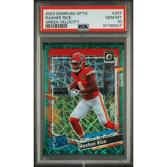 2023 Panini Donruss Optic #257 Rashee Rice Green Velocity PSA 10