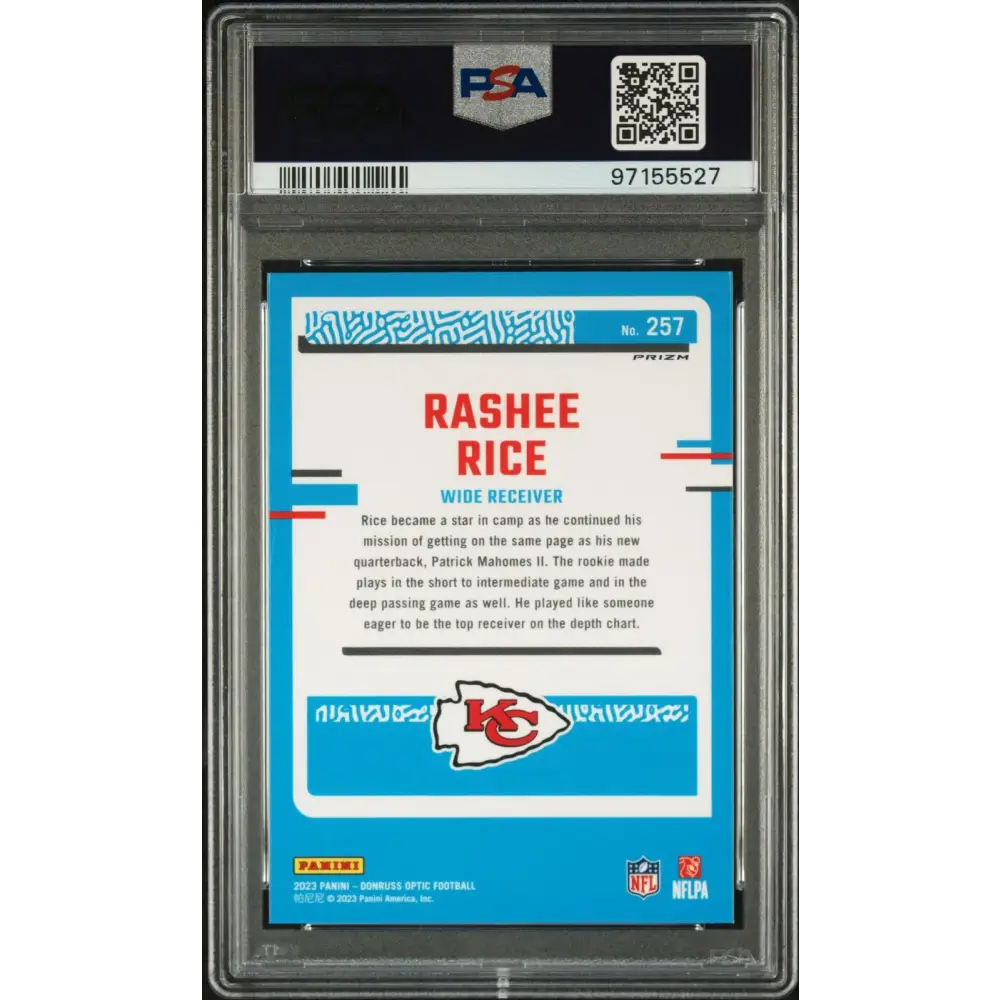 2023 Panini Donruss Optic #257 Rashee Rice Green Velocity PSA 10