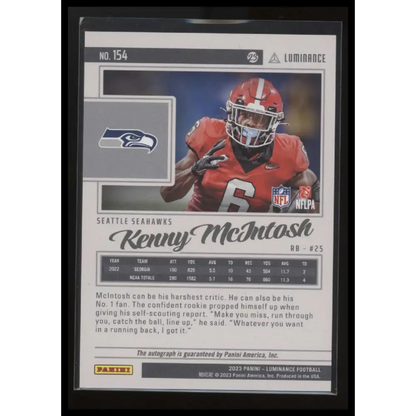 2023 Panini Luminance #154 Kenny McIntosh Autographs Gold #/100