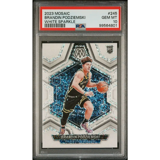 2023 Panini Mosaic #245 Brandin Podziemski White Sparkle PSA 10