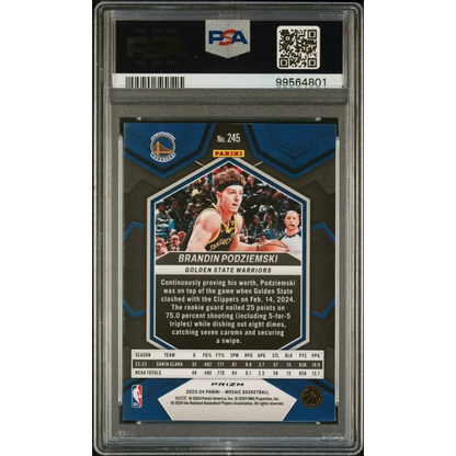 2023 Panini Mosaic #245 Brandin Podziemski White Sparkle PSA 10