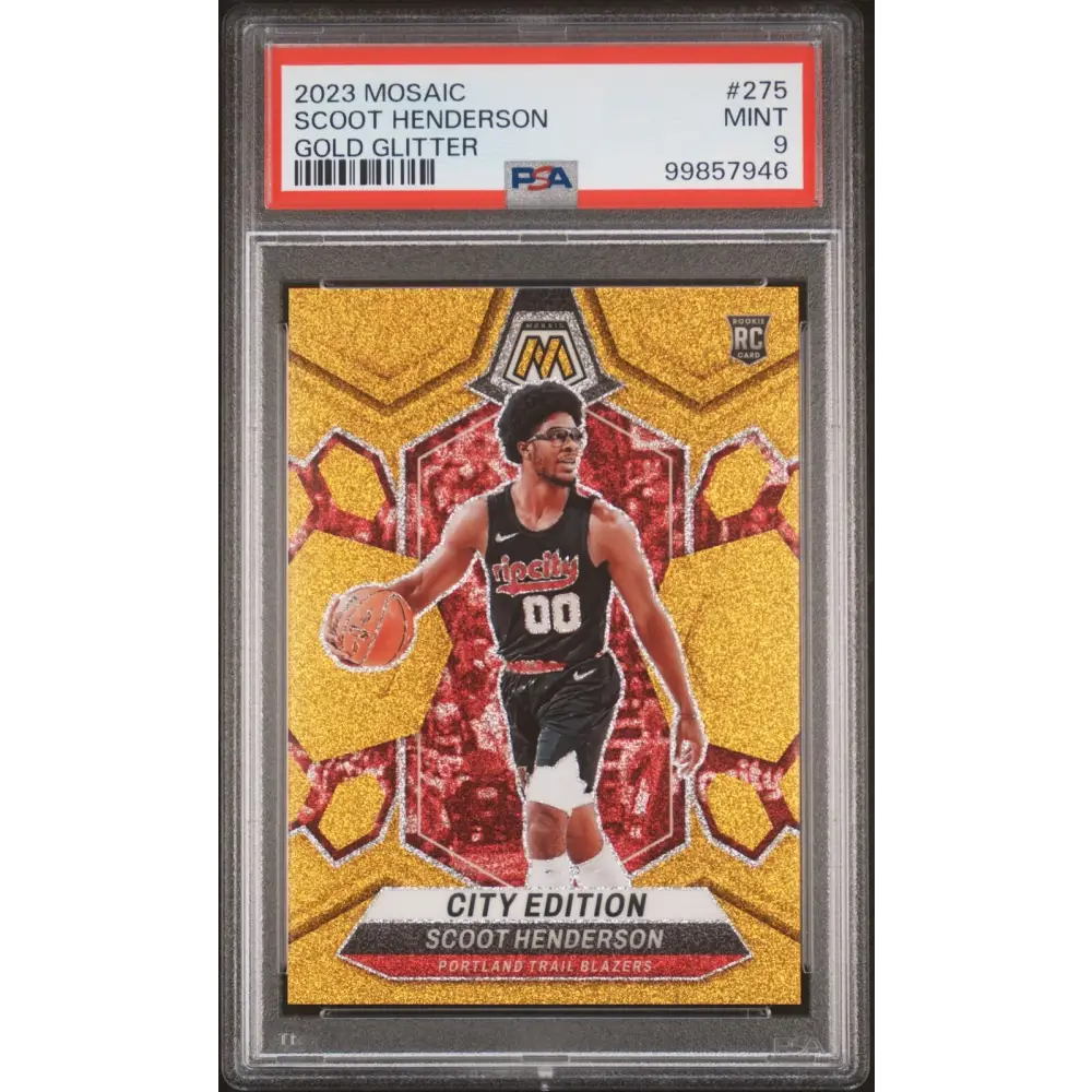2023 Panini Mosaic #275 Scoot Henderson Gold Glitter PSA 9