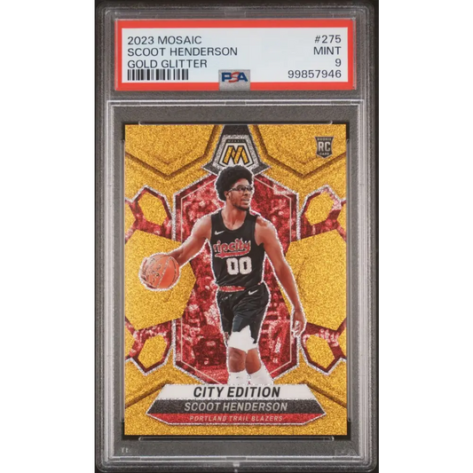 2023 Panini Mosaic #275 Scoot Henderson Gold Glitter PSA 9