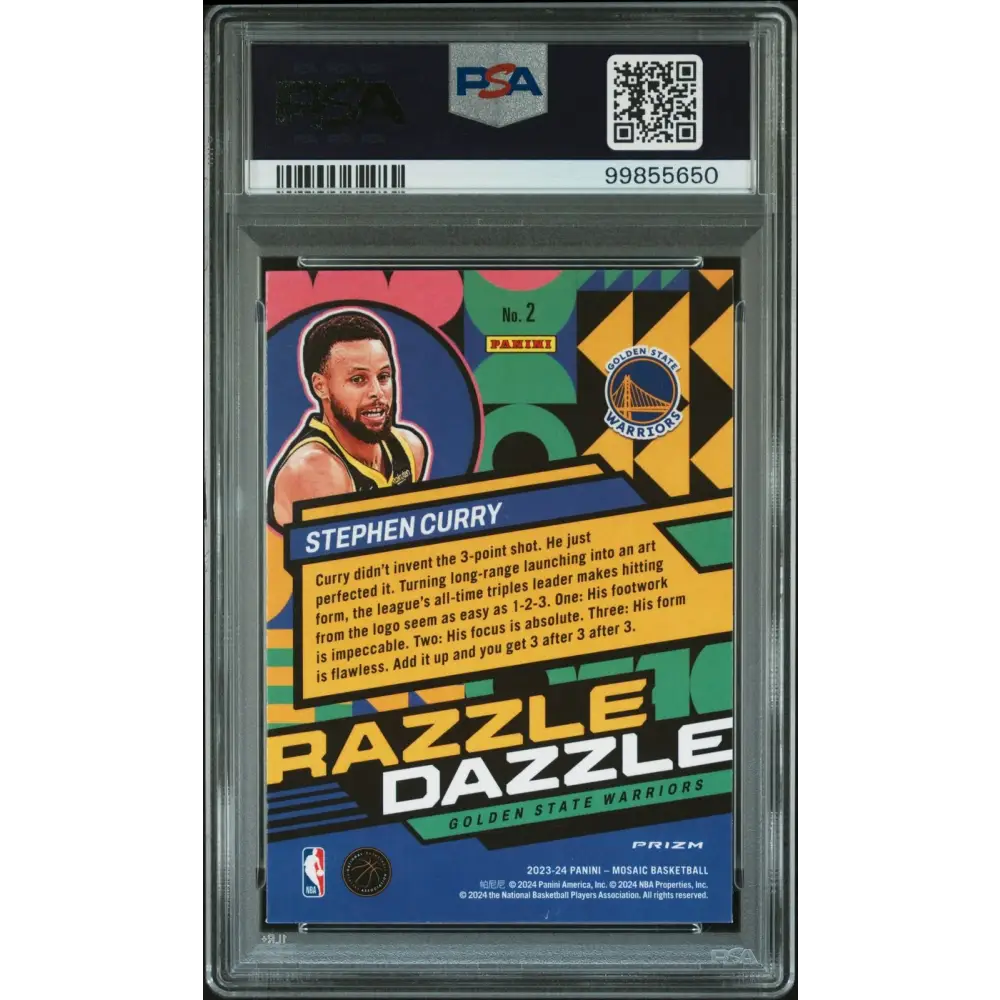 2023 Panini Mosaic Razzle Dazzle #2 Stephen Curry PSA 10