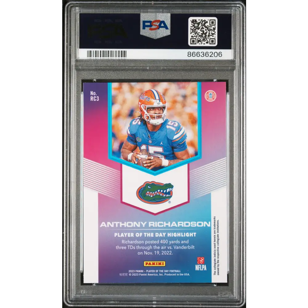 2023 PANINI PLAYER OF THE DAY ROOKIES ANTHONY RICHARDSON ROOKIES #RC3 - PSA 9 ROOKIE CARD - Graded Sports Cards PSA 9