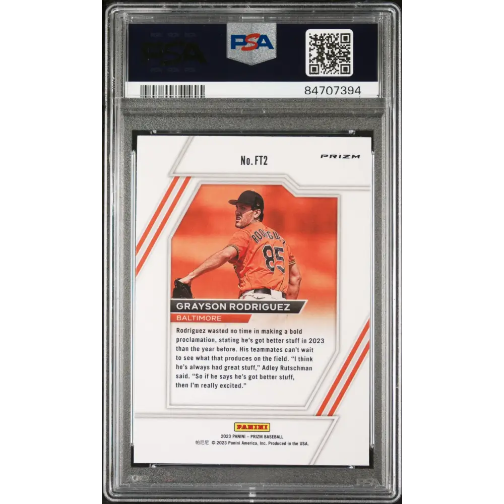2023 PANINI PRIZM FUTURE TOOLS GRAYSON RODRIGUEZ FUTURE TOOLS-SILVER PRIZM #FT2 - PSA 10 ROOKIE CARD - Graded Sports