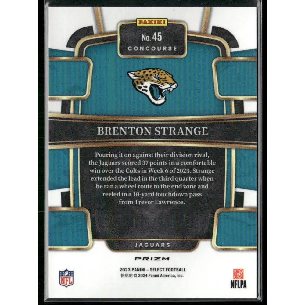 2023 Panini Select #45 Brenton Strange Tri-Color Prizms #/259