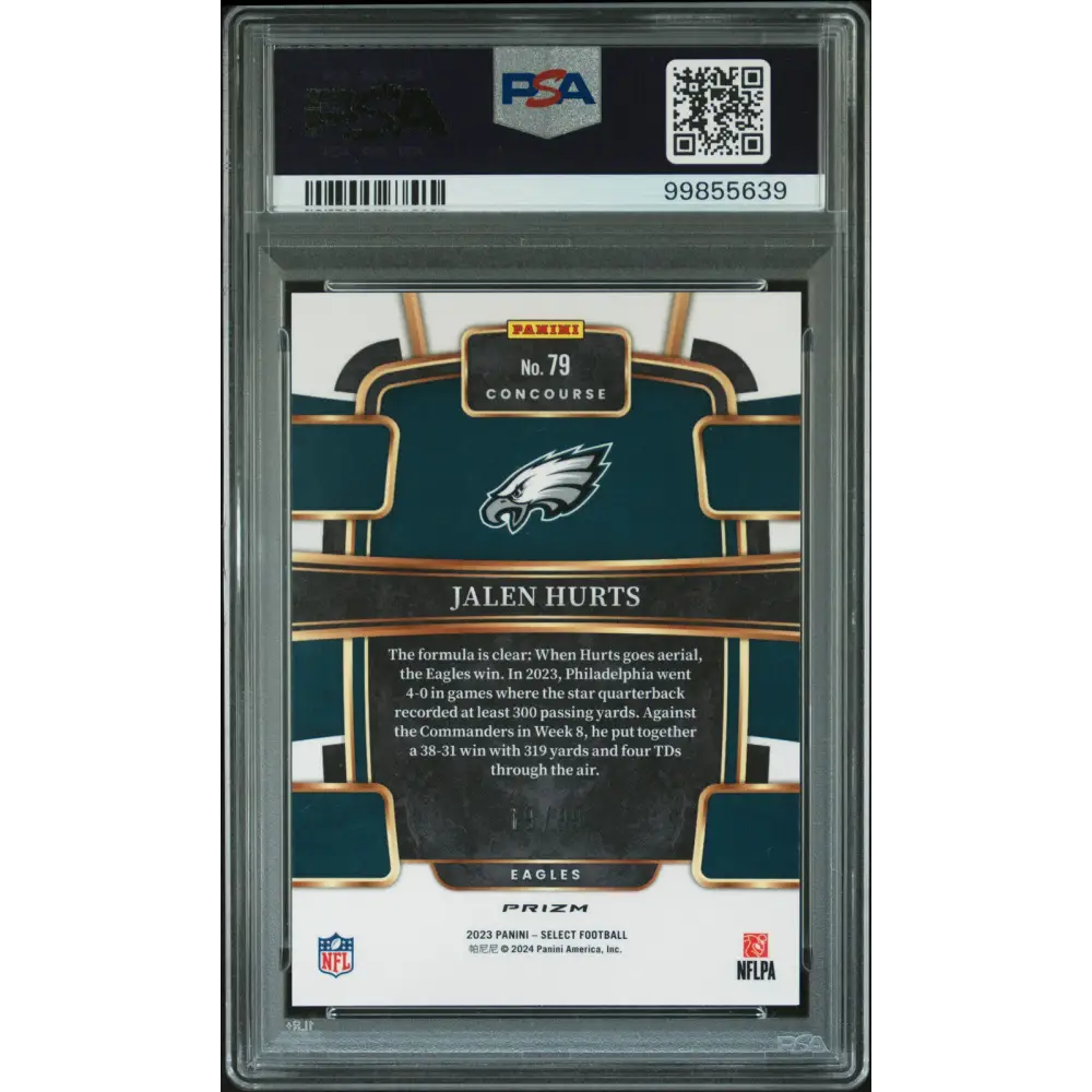 2023 Panini Select #79 Jalen Hurts Red Prizm PSA 9