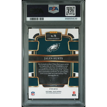 2023 Panini Select #79 Jalen Hurts Red Prizm PSA 9