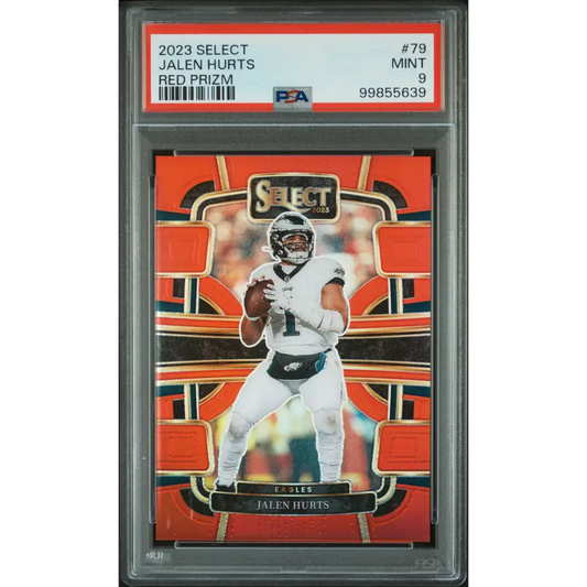 2023 Panini Select #79 Jalen Hurts Red Prizm PSA 9