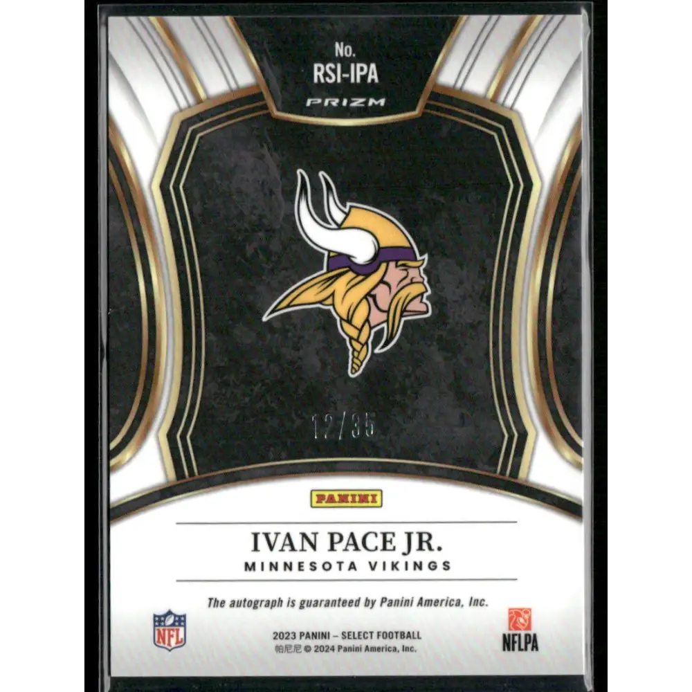 2023 Panini Select #RSI-IPA Ivan Pace Jr. Rookie Signatures White Prizm #/35