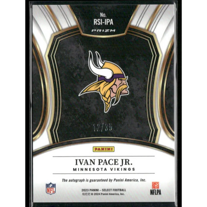 2023 Panini Select #RSI-IPA Ivan Pace Jr. Rookie Signatures White Prizm #/35