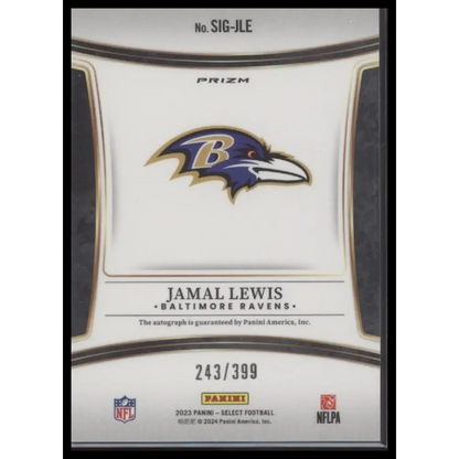 2023 Panini Select #SIG-JLE Jamal Lewis Signatures Prizm #/399