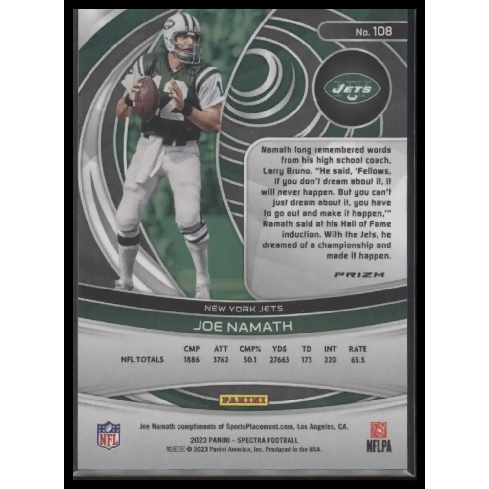 2023 Panini Spectra #108 Joe Namath