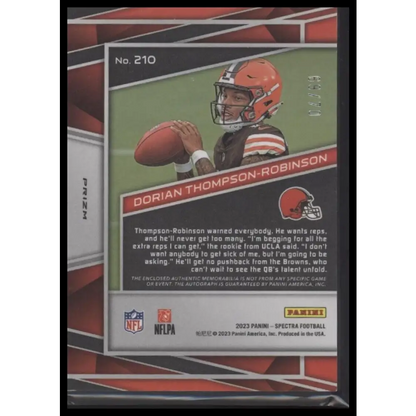 2023 Panini Spectra Dorian Thompson-Robinson Rookie Patch Auto Supernova #/70