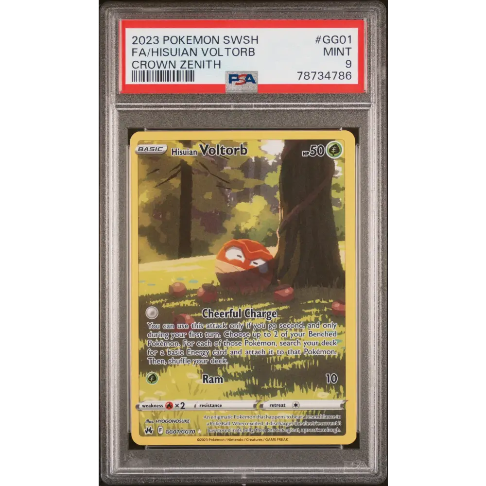 2023 POKEMON SWORD AND SHIELD CROWN ZENITH Full Art HISUIAN VOLTORB #GG01 PSA 9 - Graded Pokémon PSA 9